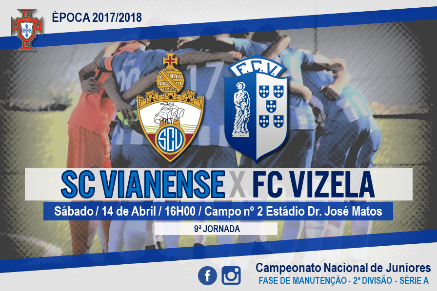 Sub-19 visitam Vianense este sábado